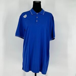 NWT ARENA Mens Polo Shirt XL Royal Blue Short Sleeve Athletic Cotton Logo Casual